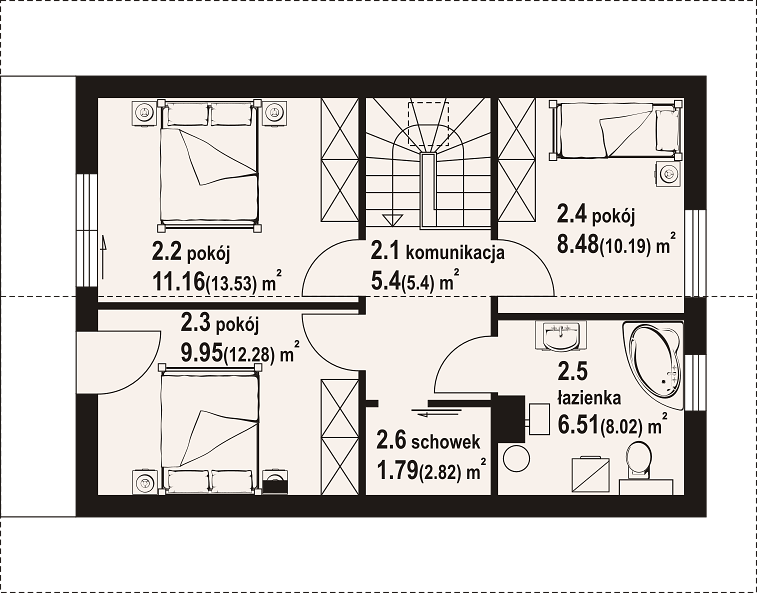 План 2 этажа дома HDB-2252-98 План 2 этажа дома HDB-2252-98