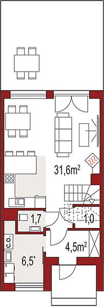 План 1 этажа дома IID-8673-49 План 1 этажа дома IID-8673-49
