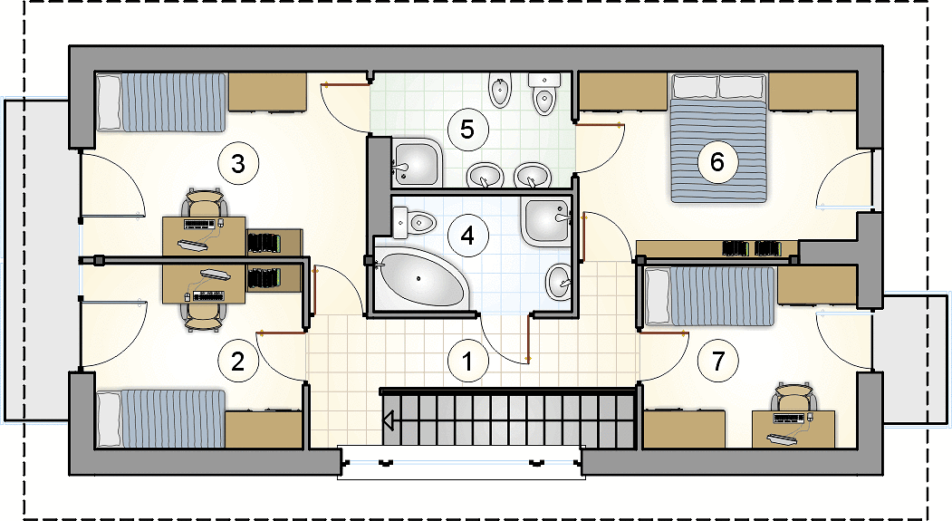 План 2 этажа дома HIF-8327-25 План 2 этажа дома HIF-8327-25